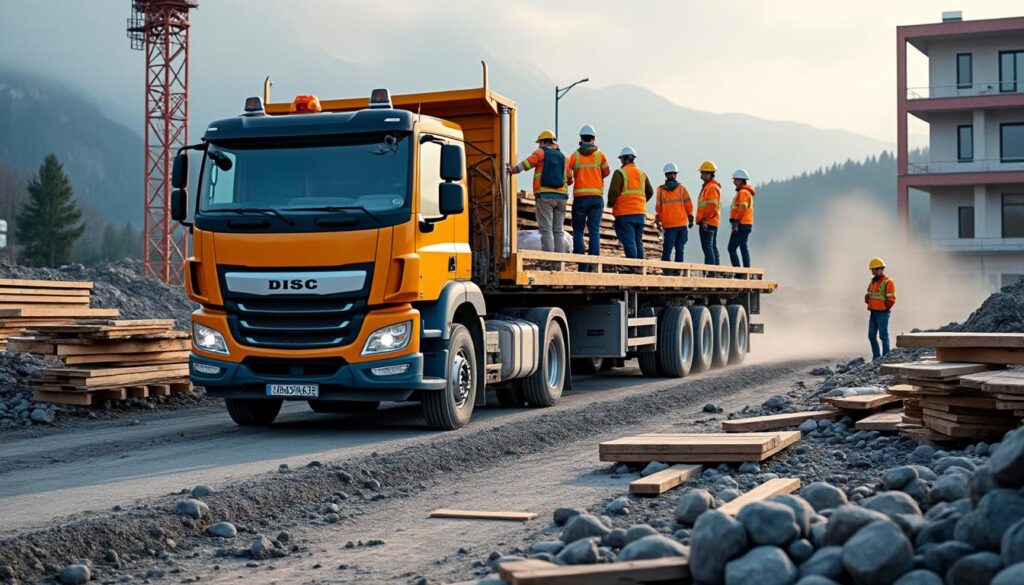 Comment transporter du matériel de chantier sur un plateau camion ?